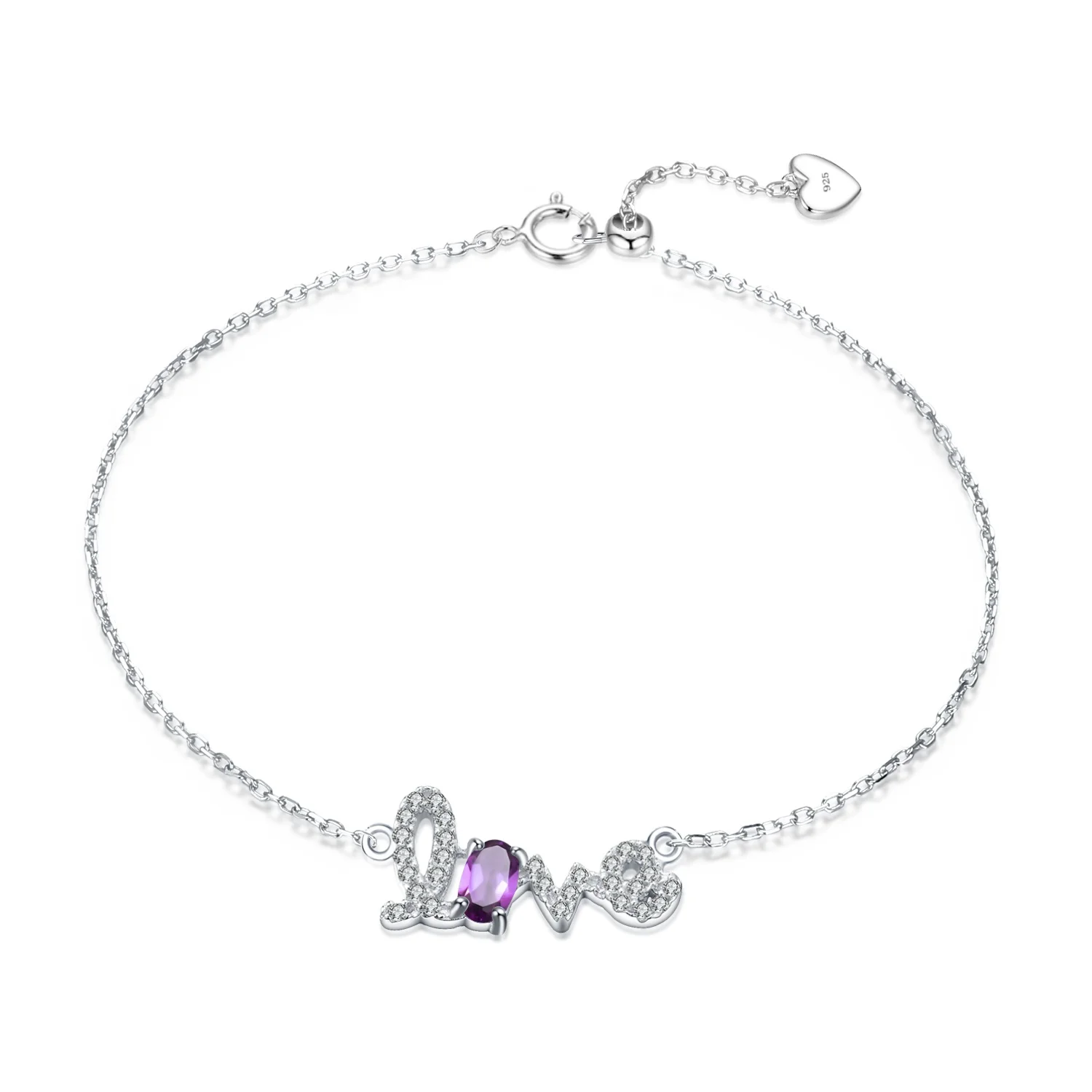 Abiding Letter Bracelet Natural Amethyst Gemstone 925 Sterling Silver Jewelry Bracelet Women For Valentine'S Day
Abiding Letter Bracelet Natural Amethyst Gemstone 925 Sterling Silver Jewelry Bracelet Women For Valentine'S Day