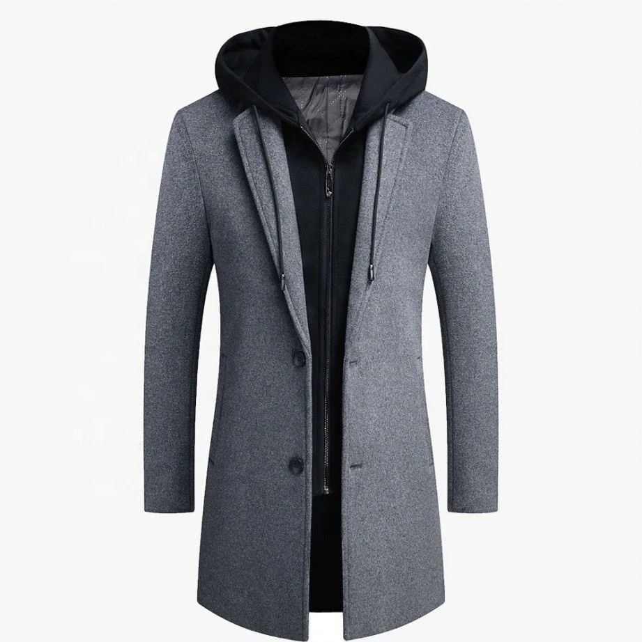 Designer Fall/Winter Men's Casual Hooded Woolen Overcoat Men's Double Collar Jacket With Detachable Hat, Pictures
Designer Fall/Winter Men's Casual Hooded Woolen Overcoat Men's Double Collar Jacket With Detachable Hat, Pictures