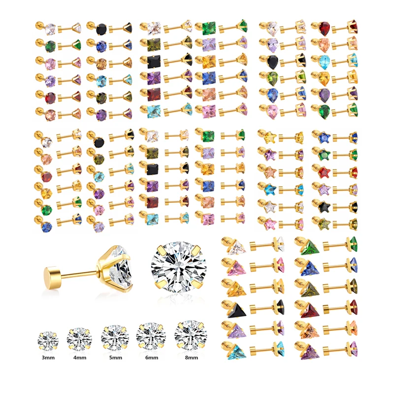 Quality Star Stainless Steel Cubic Zircon Earring Color Zircon Luxury Earring Screw Back Studs Earrings Set For Women Minimalist
Quality Star Stainless Steel Cubic Zircon Earring Color Zircon Luxury Earring Screw Back Studs Earrings Set For Women Minimalist