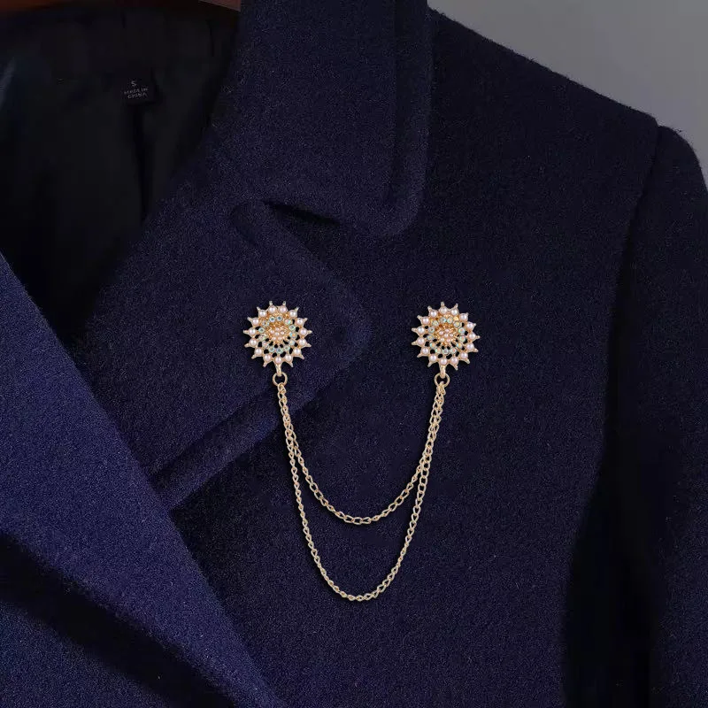Wholesale Flower Diamond Pearl Collar Pin Hand Made Chain Brooch for Men Women Suit Accessories
Wholesale Flower Diamond Pearl Collar Pin Hand Made Chain Brooch for Men Women Suit Accessories