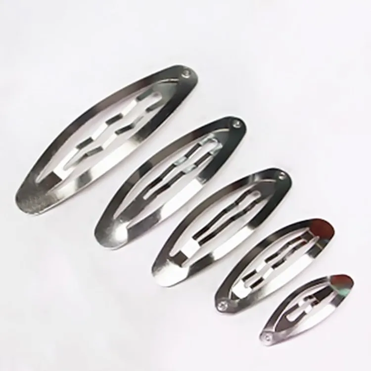 

MIO Assorted Size 3.2-8cm Oval Shape Plain Metal Snap Hair Clip DIY Hair Barrettes Bobby Pins for Kids Chidren Girls and Women