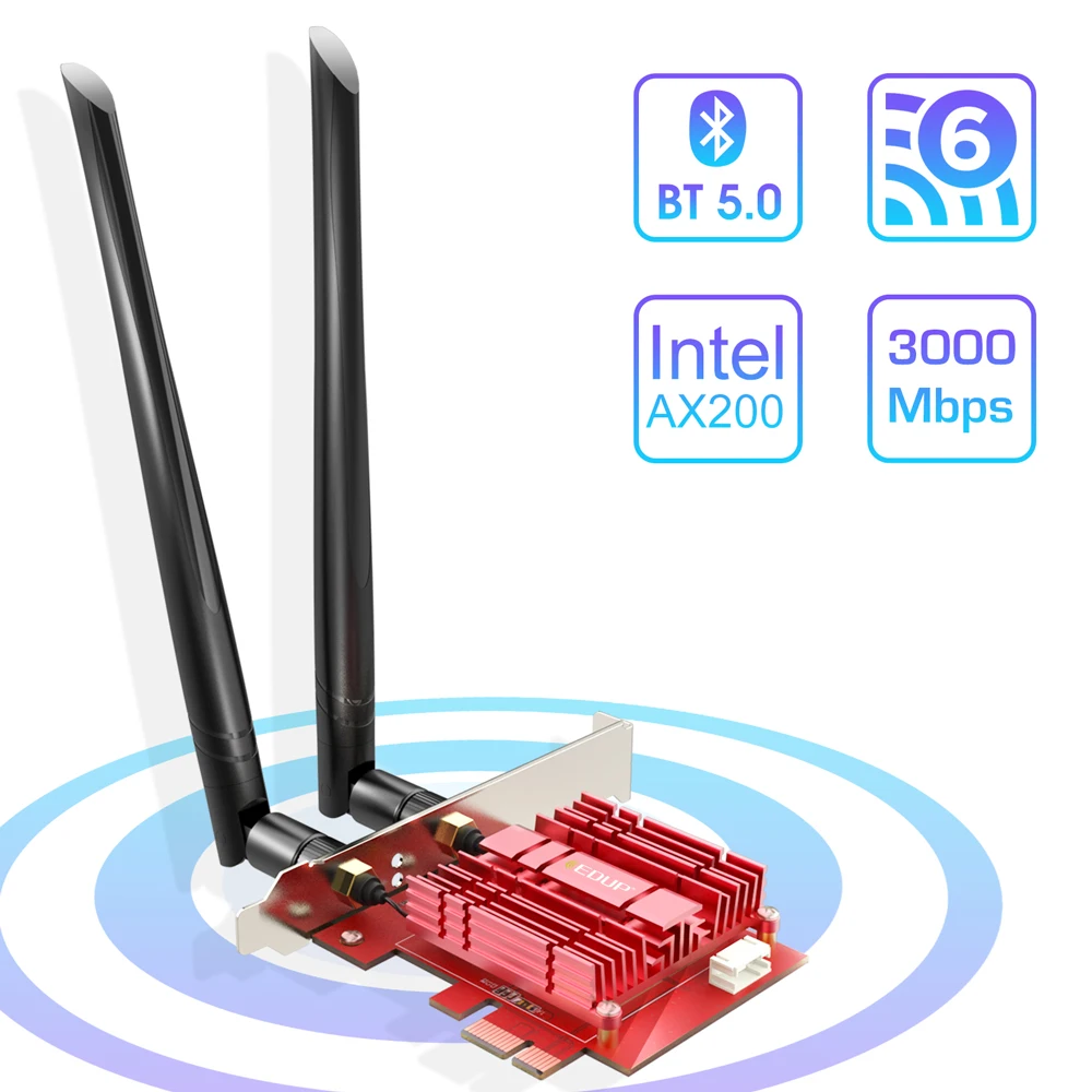EDUP AX200NGW 802.11ax 3000Mbps wifi 6 PCI-E Express Network Card AX200 WiFi Adapter 
EDUP AX200NGW 802.11ax 3000Mbps wifi 6 PCI-E Express Network Card AX200 WiFi Adapter