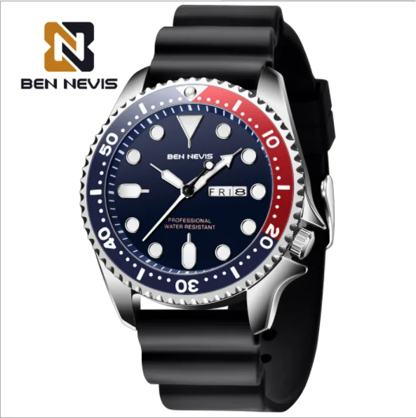 Hot-selling BEN NEVIS BN3017G waterproof luminous men's quartz watch sports business automatic wristwatches, 2 colors
Hot-selling BEN NEVIS BN3017G waterproof luminous men's quartz watch sports business automatic wristwatches, 2 colors