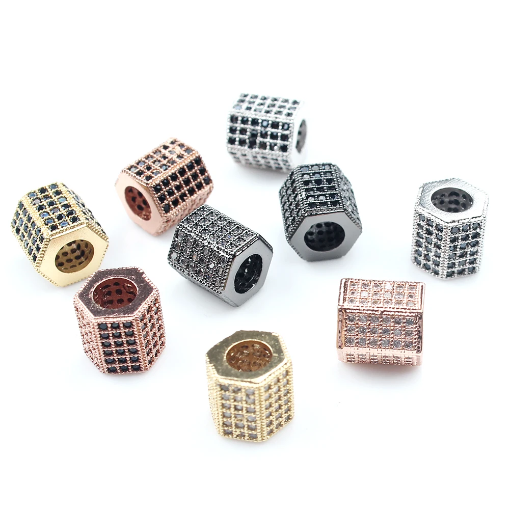 Wholesale 3pcs/bag Cubic Zircon Hexagon Shape Spacer Beads Brass Micro Pave CZ Beads For Jewelry Making
Wholesale 3pcs/bag Cubic Zircon Hexagon Shape Spacer Beads Brass Micro Pave CZ Beads For Jewelry Making