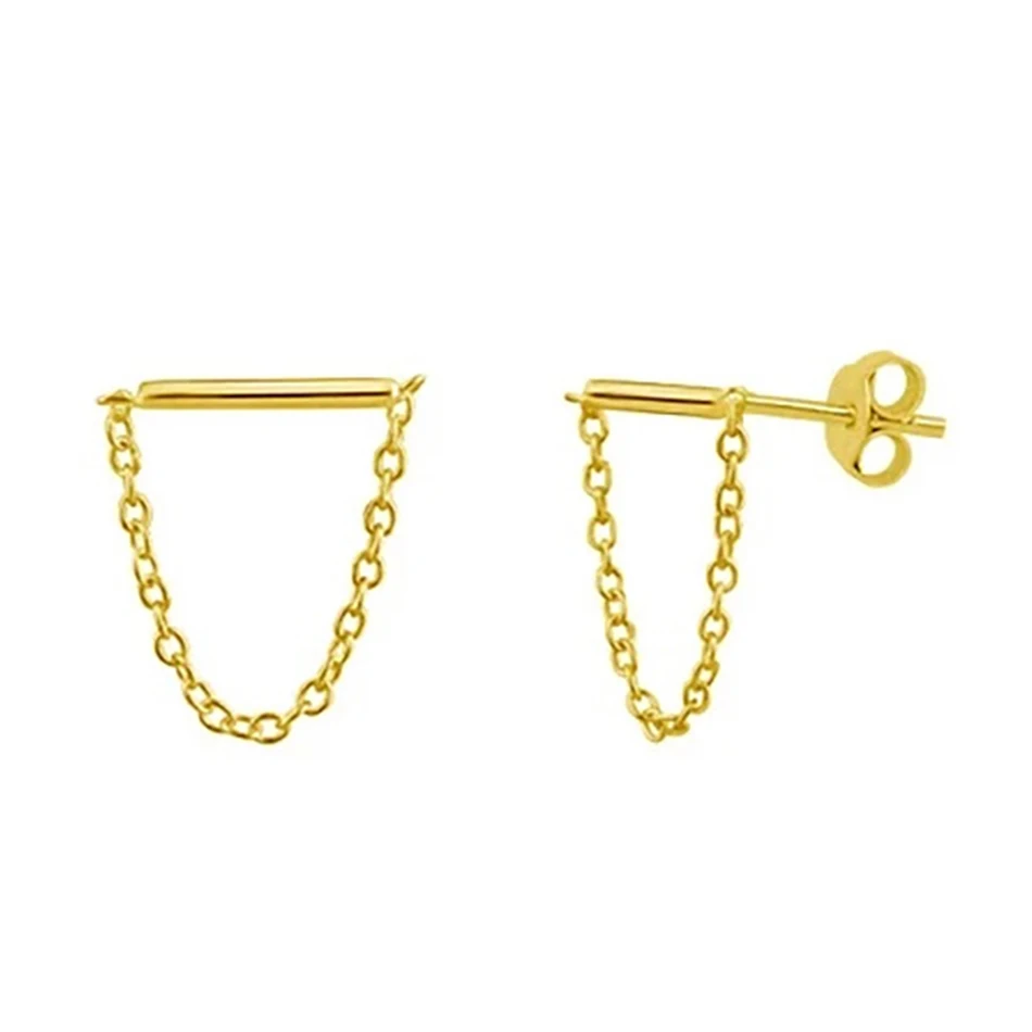hot sale simple jewelry 925 sterling silver jewelry 18k gold plated bar chain stud earrings for women
hot sale simple jewelry 925 sterling silver jewelry 18k gold plated bar chain stud earrings for women