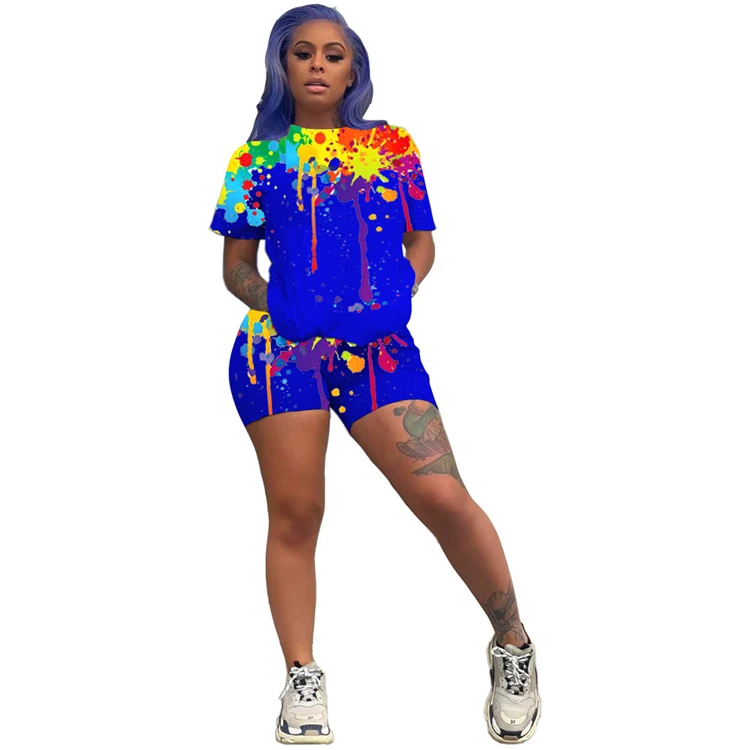 Fashionable Inkjet Printing Home Leisure 2 Piece Set Women Sets Clothing Two Piece Short Pants Set
Fashionable Inkjet Printing Home Leisure 2 Piece Set Women Sets Clothing Two Piece Short Pants Set
