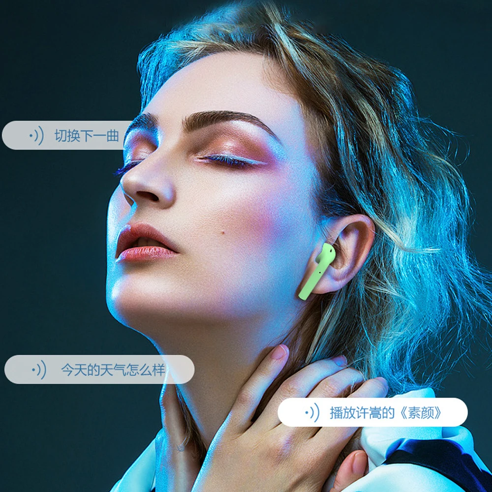 Macaron blue green pink red yellow headphones true wireless blue tooth Mini Inpods 12 tws Touch Control 5.0 Earphone i12 Tws - ANKUX.COM