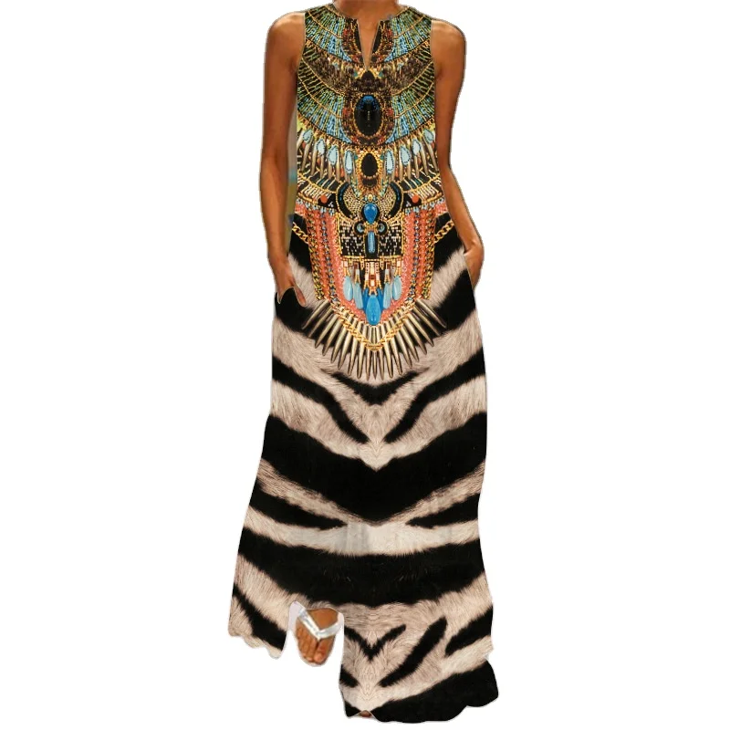 Indian Printed Dresses 2021 fashion Sleeveless Long Dress Casual Beach Women Summer Dress Lady V Neck Elegant 5XL
Indian Printed Dresses 2021 fashion Sleeveless Long Dress Casual Beach Women Summer Dress Lady V Neck Elegant 5XL