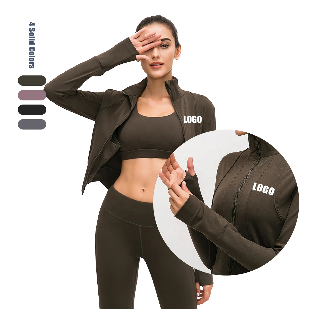 Flexible Active Wear Women Long Sleeve Gym Yoga Sports Jacket with Thumb Holes, Black,gray,purple
Flexible Active Wear Women Long Sleeve Gym Yoga Sports Jacket with Thumb Holes, Black,gray,purple