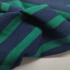 Navy Blue Green Striped fabric pure cotton shirt fabric jersey fabric Wicking finish