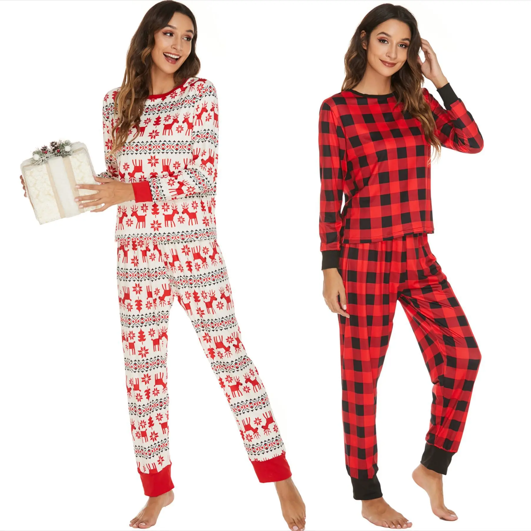 Wholesale Classic Christmas Plaid Cotton Pajamas Set Single Button Soft Pj Lounge Sets Loose Long Sleeve Cotton Sleepwear, Picture showed 
Wholesale Classic Christmas Plaid Cotton Pajamas Set Single Button Soft Pj Lounge Sets Loose Long Sleeve Cotton Sleepwear, Picture showed