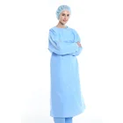 Long Sleeve Knit Cuffs Reinforced In Chest And Forearm Areas Disposable Surgical Gowns For Sale