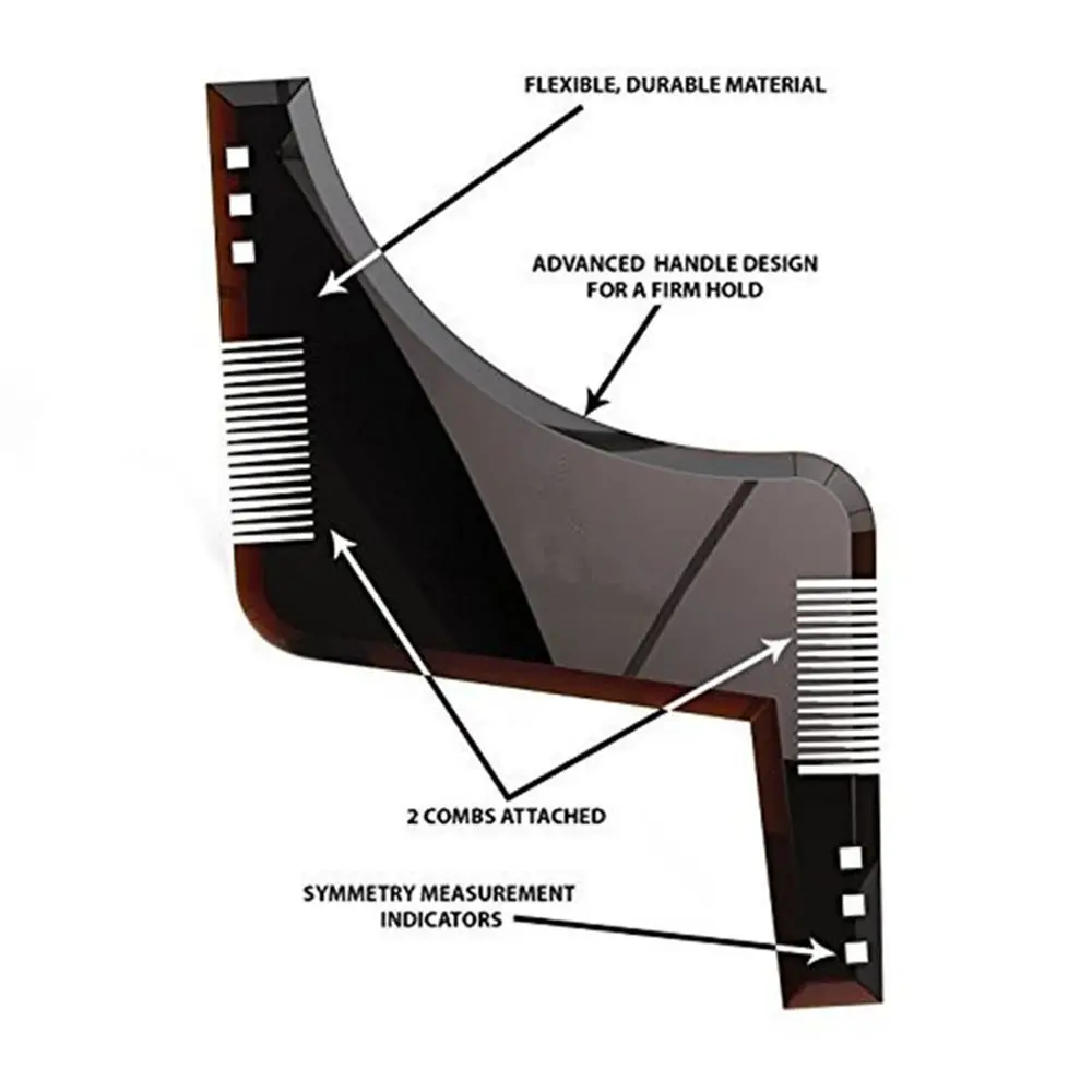 Hot 1PCS High Quality Beard Shaping Styling Template PLUS Beard Comb All-In-One Tool ABS Comb for Hair Beard Trim Template, Shown
Hot 1PCS High Quality Beard Shaping Styling Template PLUS Beard Comb All-In-One Tool ABS Comb for Hair Beard Trim Template, Shown