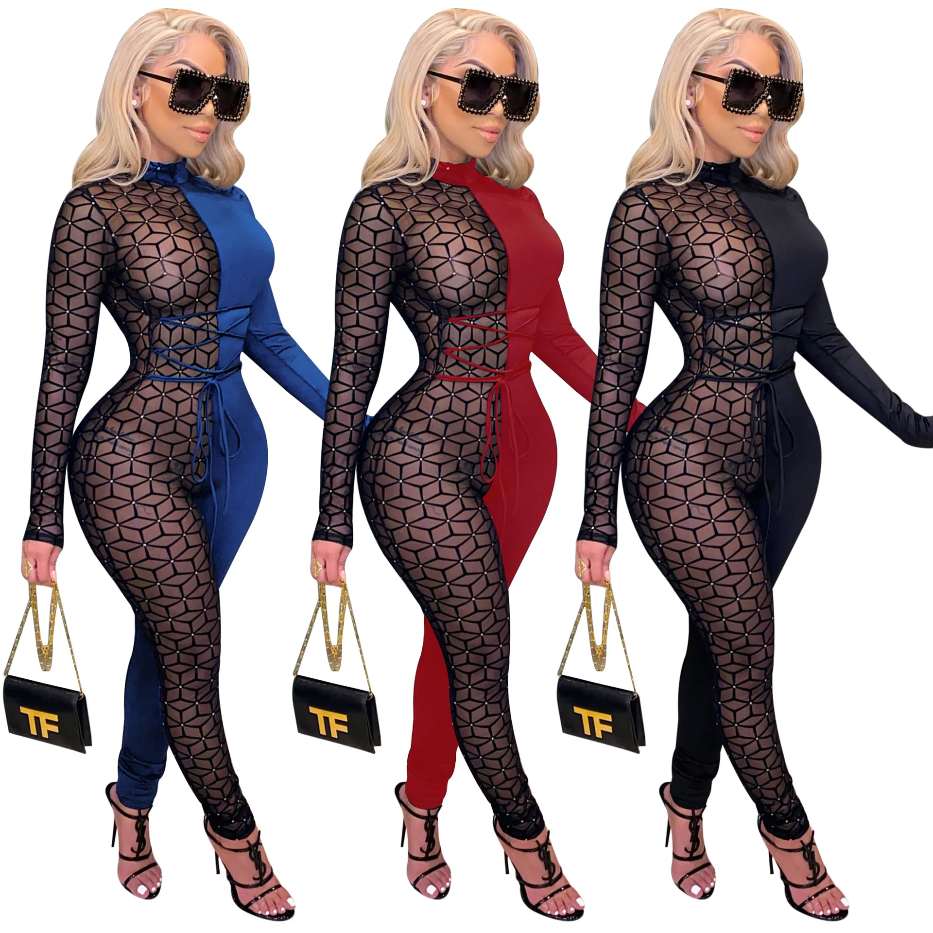 Sexy Jumpsuits Club Wear Long Sleeve Spring Sexy Mesh Patchwork Jumpsuits Women, Red, black, blue, black-2
Sexy Jumpsuits Club Wear Long Sleeve Spring Sexy Mesh Patchwork Jumpsuits Women, Red, black, blue, black-2