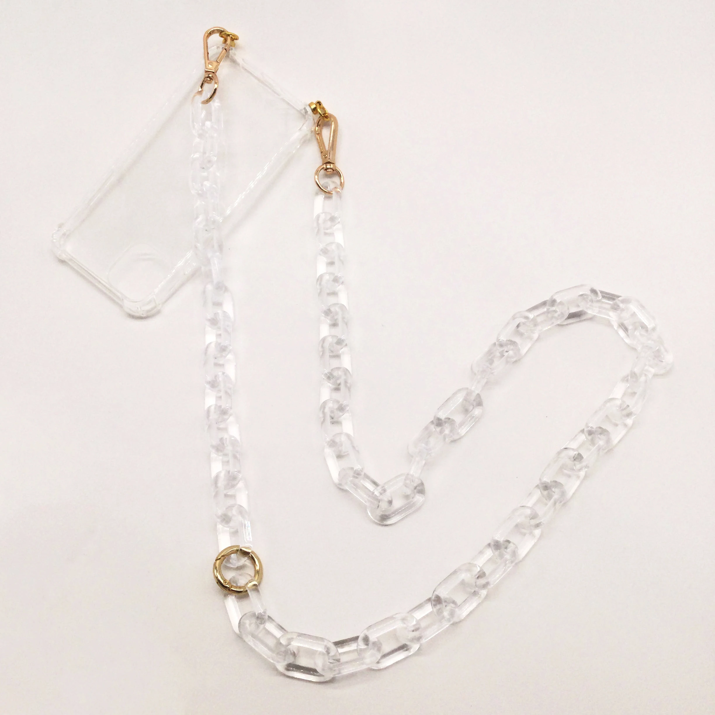 Homemade Original Long Acrylic Crossbody Strap Lanyard Chain Necklace Transparent Crystal TPU Silicone Phone Case for iphone 11
Homemade Original Long Acrylic Crossbody Strap Lanyard Chain Necklace Transparent Crystal TPU Silicone Phone Case for iphone 11