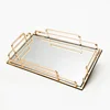 Rectangle Large Decorative Vintage Glass Jewelry Mirrored Bottom Tray