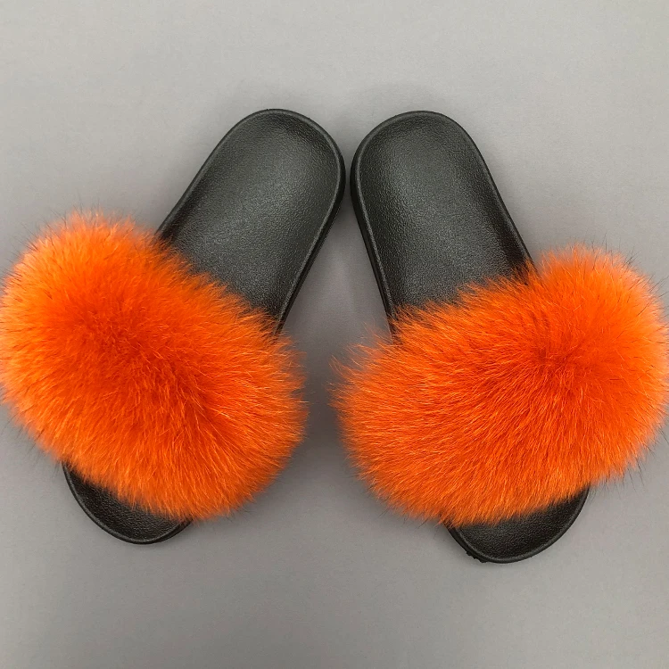 Indoor outdoor women girls fluffy fox fur slippers open toe fur slippers, Customized color
Indoor outdoor women girls fluffy fox fur slippers open toe fur slippers, Customized color