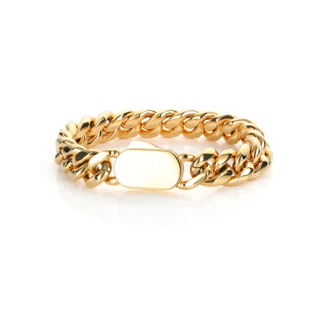 Hip Hop Jewelry Stainless Steel Bracelet 18K Gold Plated Cuban Link Chain Bracelet for Men, Silver/gold color
Hip Hop Jewelry Stainless Steel Bracelet 18K Gold Plated Cuban Link Chain Bracelet for Men, Silver/gold color