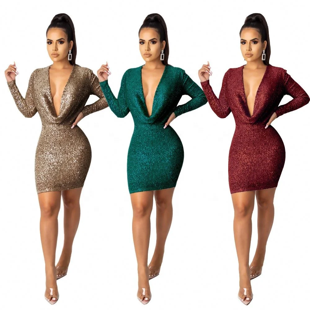 Women Bodycon Dress Sequins Glitter Deep V Ladies Luxury Dinner Night Club Dresses Sexy Party Evening Clothes For, 3 colors
Women Bodycon Dress Sequins Glitter Deep V Ladies Luxury Dinner Night Club Dresses Sexy Party Evening Clothes For, 3 colors
