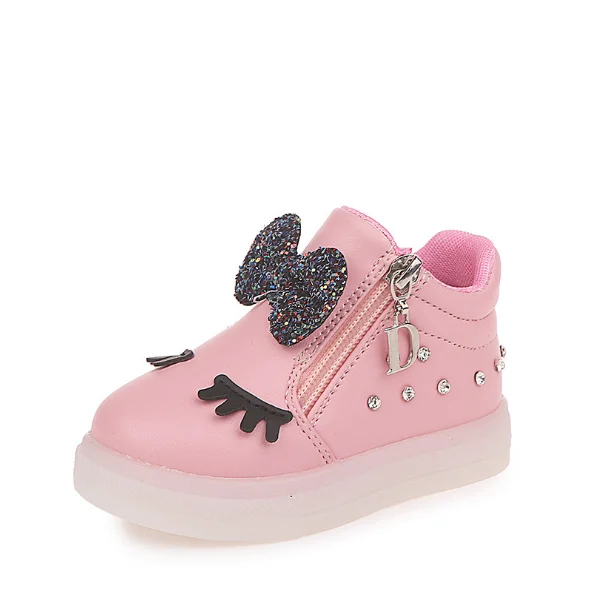Little girls kids fashion bowknot sneakers children light up LED casual shoes, Black/pink/red/white
Little girls kids fashion bowknot sneakers children light up LED casual shoes, Black/pink/red/white