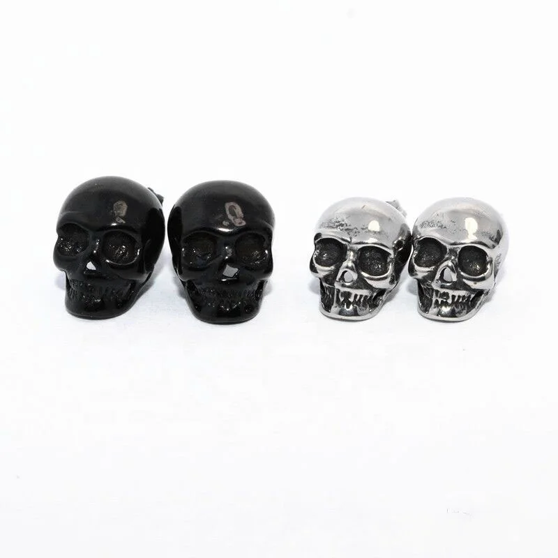 New Creative Style Lady Silver Color Skull Shape 316L Stainless Steel Stud Earrings, Silver,black
New Creative Style Lady Silver Color Skull Shape 316L Stainless Steel Stud Earrings, Silver,black
