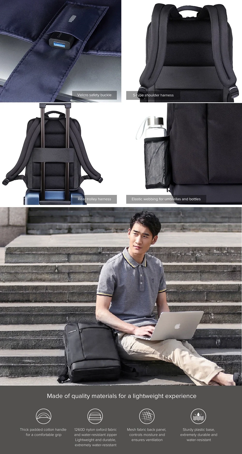 Wholesale Original Xiaomi 17L Mi Classic Business Backpacks