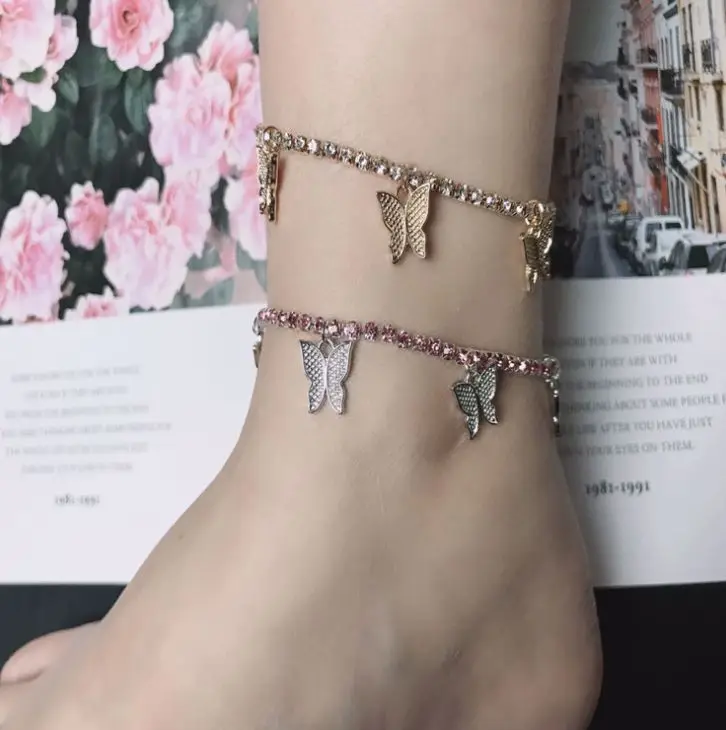 Fashion jewelry creative diamond butterfly simple anklet personality diamond chain exquisite tassel female anklet
Fashion jewelry creative diamond butterfly simple anklet personality diamond chain exquisite tassel female anklet