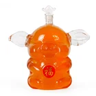 1000ml pig shape glass Bottle animal shaped glass decanter custom design