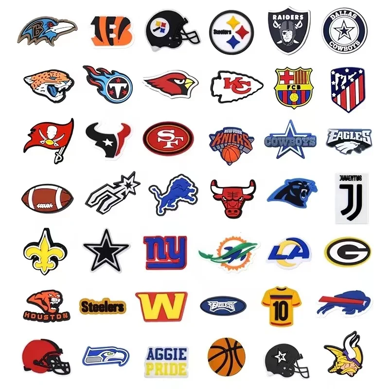 Custom Logo wholesale sports team shoe charm With designer For clog Shoes charms basketball team clog croc charm, As picture
Custom Logo wholesale sports team shoe charm With designer For clog Shoes charms basketball team clog croc charm, As picture