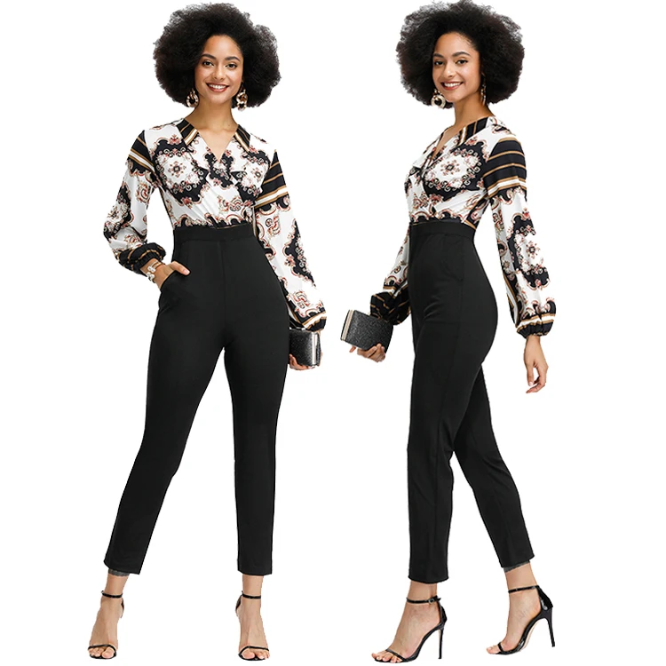 Latest Style Baroque Printed Long Sleeve V Neck Waist Bandage Sexy Jumpsuit Women, As shown
Latest Style Baroque Printed Long Sleeve V Neck Waist Bandage Sexy Jumpsuit Women, As shown