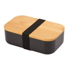 New style security premium bamboo potluck plastic salad lunch box portion for kid ecofriendly compartment