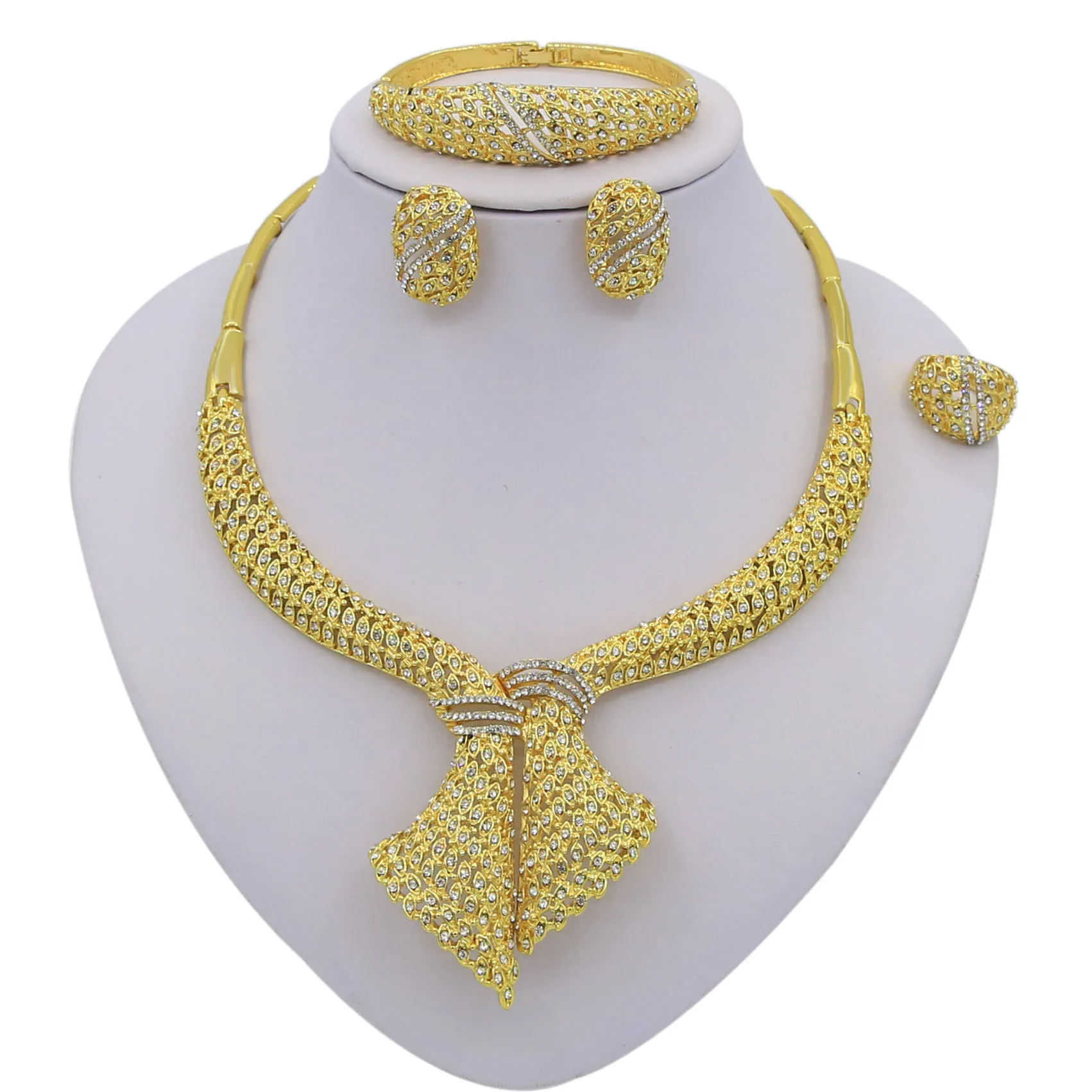 2019 New Set Wholesale Fashion Jewelry Set Brighter Dubai Gold Color Jewellery For Women's Anniversary Party Birthday HD19060218
2019 New Set Wholesale Fashion Jewelry Set Brighter Dubai Gold Color Jewellery For Women's Anniversary Party Birthday HD19060218