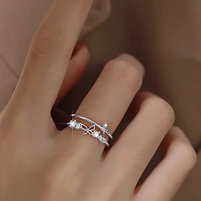 Factory Supply Hot Butterfly Ring For Woman Cheap Adjustable Rings Double Layer Rings Jewelry
Factory Supply Hot Butterfly Ring For Woman Cheap Adjustable Rings Double Layer Rings Jewelry