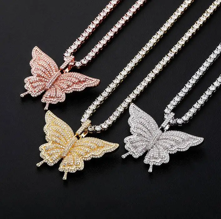 Hip Hop Jewelry Gift Tennis Chain Bling Charm Choker INS New Fashion Diamond Zircon Luxury Butterfly Pendant Necklace, Silver/gold/rose gold
Hip Hop Jewelry Gift Tennis Chain Bling Charm Choker INS New Fashion Diamond Zircon Luxury Butterfly Pendant Necklace, Silver/gold/rose gold