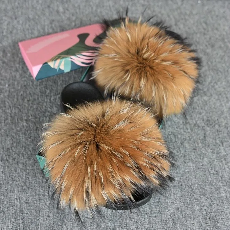 New Lady Real raccoon Fur Slippers Women Fashion Sliders Spring Summer Autumn Fur Sandals
New Lady Real raccoon Fur Slippers Women Fashion Sliders Spring Summer Autumn Fur Sandals