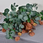 Manufacturer's high-end simulation Eucalyptus single-branch apple blossom household decoration pseudo-green leaf plant