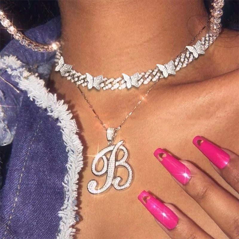 Fashion Gold Plated Luxury Iced Jewelry Bling Silver Crystal Chains Hip Hop Cuban Chain Link Butterfly Choker Necklace For Women, Gold,silver ,pink color
Fashion Gold Plated Luxury Iced Jewelry Bling Silver Crystal Chains Hip Hop Cuban Chain Link Butterfly Choker Necklace For Women, Gold,silver ,pink color