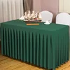 High quality wedding party banquet fleece ruffled table skirt with magic tape