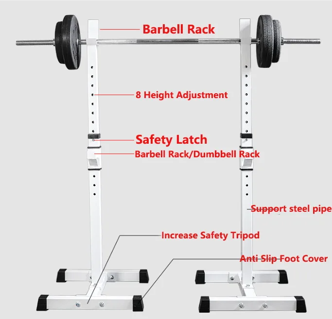 Unique Squat Rack Barbell Rack Bench Press Squat Equipment Barbell Set Household Squat Bracket, As picture
Unique Squat Rack Barbell Rack Bench Press Squat Equipment Barbell Set Household Squat Bracket, As picture