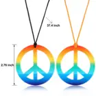 HUAYU 2020 New Products Hippie Accessories Peace Sign Rainbow Color Hippie Peace Halloween Necklace Costumes Set