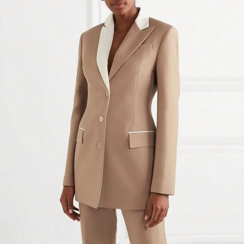 2019 Autumn Ladies fashion contrast shawl collar special design office black Blazer For Women business formal work clothes
2019 Autumn Ladies fashion contrast shawl collar special design office black Blazer For Women business formal work clothes