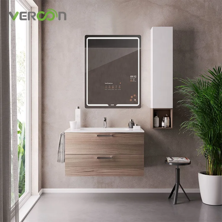 Vercon Customized Anti-Fog Wall Mounted Makeup Mirror Smart Mirror LED Lighted Mirror for Bathroom
Vercon Customized Anti-Fog Wall Mounted Makeup Mirror Smart Mirror LED Lighted Mirror for Bathroom