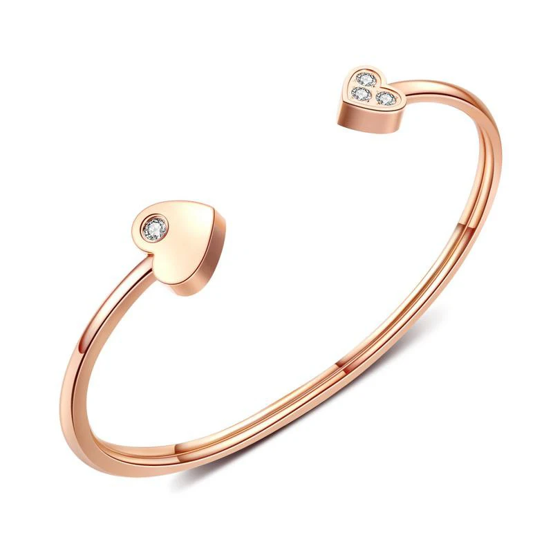 Hot Rose Gold 316 Stainless Steel Crystal Heart Bracelet Ladies Cuff Bangle Jewelry (SK897), As picture
Hot Rose Gold 316 Stainless Steel Crystal Heart Bracelet Ladies Cuff Bangle Jewelry (SK897), As picture