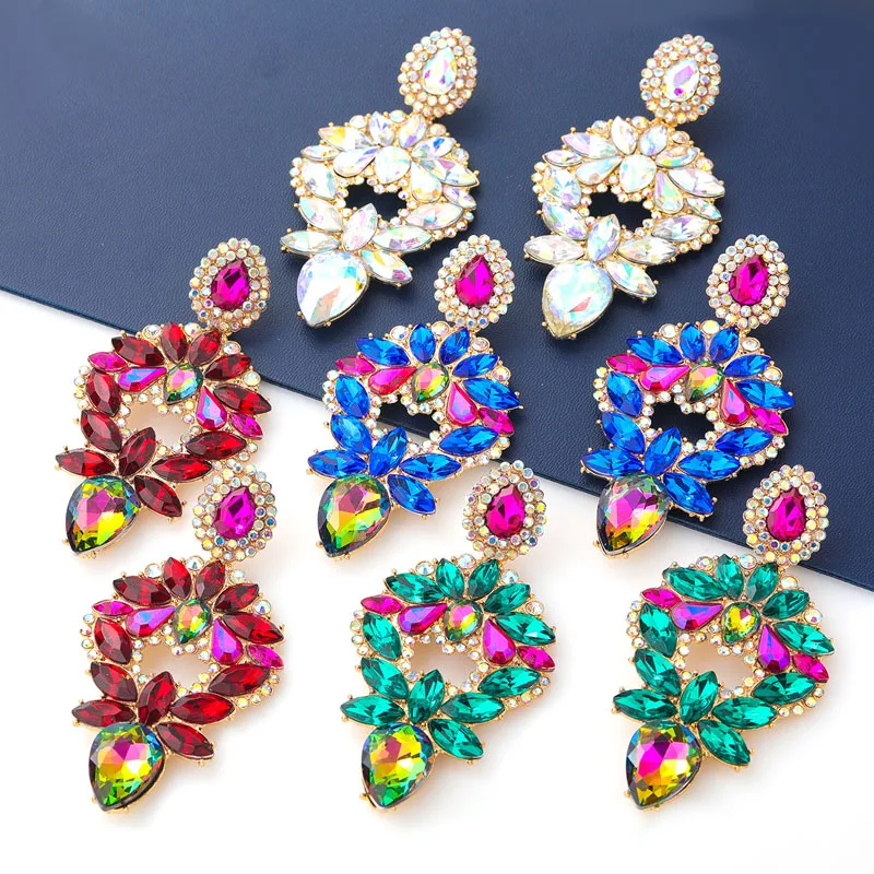 Vintage jewelry rainbow colorful rhinestone diamond geometric shape flower drop earrings
Vintage jewelry rainbow colorful rhinestone diamond geometric shape flower drop earrings