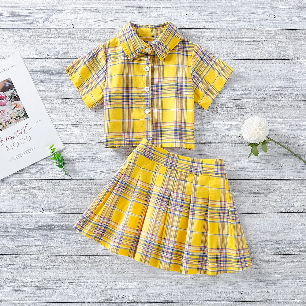 Zhouming children fashion summer suit baby Girls' sweet style short sleeve shirt pleated skirt sets, Yellow
Zhouming children fashion summer suit baby Girls' sweet style short sleeve shirt pleated skirt sets, Yellow