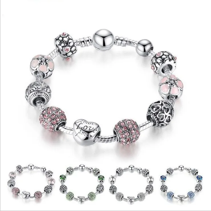 Hot style jewelry bracelet DIY alloy bracelet silver alloy large hole glass bead diamond bracelet
Hot style jewelry bracelet DIY alloy bracelet silver alloy large hole glass bead diamond bracelet