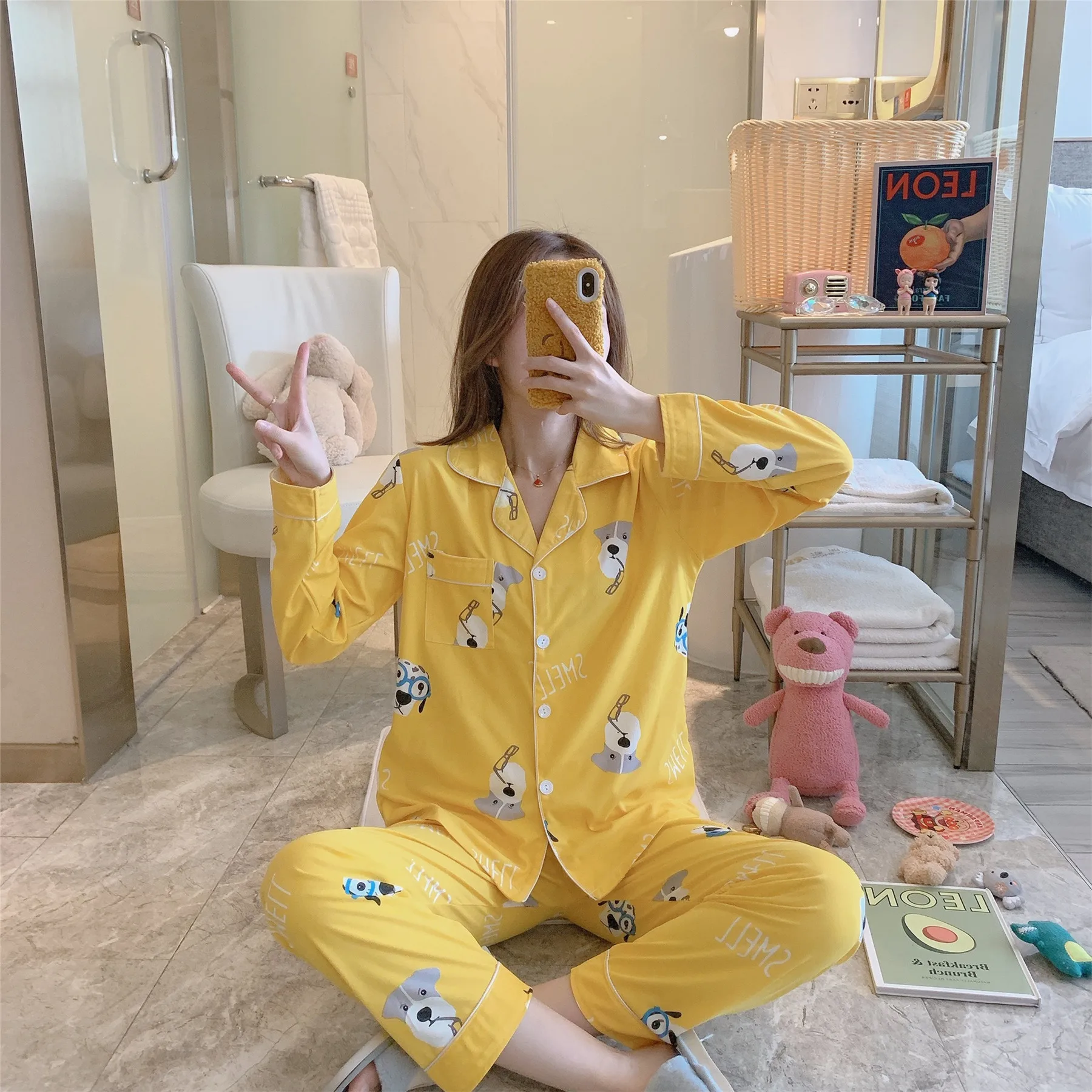 Women Pajamas Set Sleepwear Comfortable Large Size Loose Long-Sleeved Trousers Two-Piece Suit Casual Home Wear
Women Pajamas Set Sleepwear Comfortable Large Size Loose Long-Sleeved Trousers Two-Piece Suit Casual Home Wear