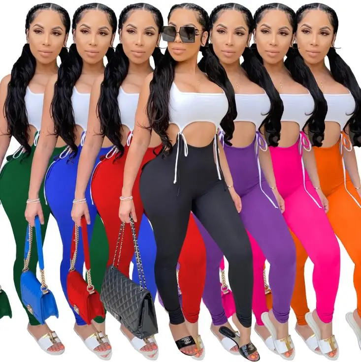 livingfun Clothing Sleeveless Crop Top Hollow Out Waist Drawstring Leggings Sets for Women Two Pieces, As pictures
livingfun Clothing Sleeveless Crop Top Hollow Out Waist Drawstring Leggings Sets for Women Two Pieces, As pictures