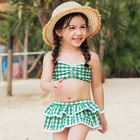 Factory Custom Kids Swimsuits lace Baby Little Girls String Bikini