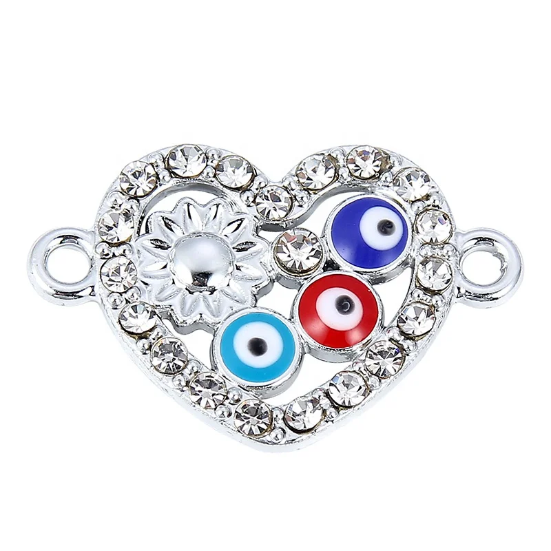 Silver Color Heart Crystal Evil Colorful Eyes Charms Connector For Women Men Handmade DIY Making Earring Necklace Accessory, Sliver
Silver Color Heart Crystal Evil Colorful Eyes Charms Connector For Women Men Handmade DIY Making Earring Necklace Accessory, Sliver